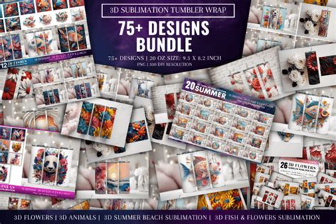 3D Sublimation Tumbler Wrap Mega Bundle Graphic By Markicha Art