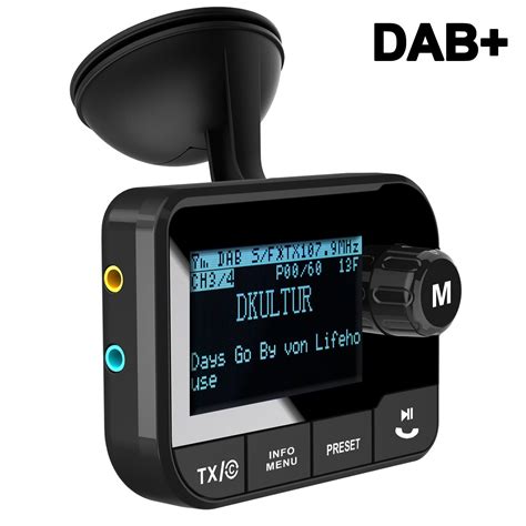 Blufree In Car Dab Digital Radio Adapter Fm Transmitter Bluetooth