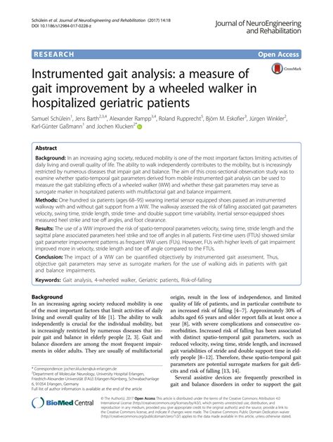 SOLUTION Instrumented Gait Analysis A Measure Of Gait Improvement By A