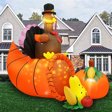 6FT Thanksgiving Inflatables Outdoor Decorations Blow Up Turkey