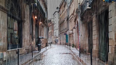 Walking In The Rain Walk Bordeaux K France Oct Asmr Rain