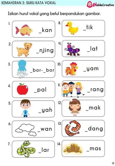 Huruf Vokal Online Worksheet For Prasekolah You Can Do The Exercises