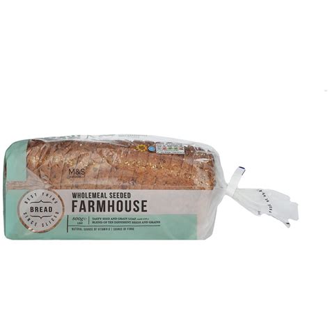 M S Wholemeal Seeded Farmhouse Bread Loaf HelloSupermarket