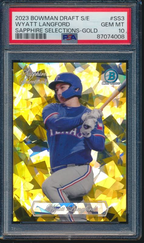 Psa Wyatt Langford Bowman Chrome Sapphire Gold Refractor Rc