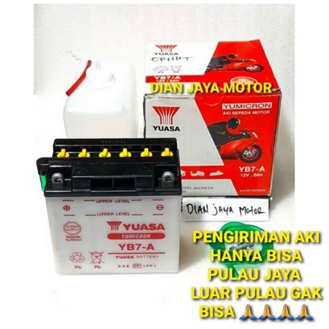 Jual Aki Motor Basah YB7 A Original Yuasa Suzuki Thunder Tander 125