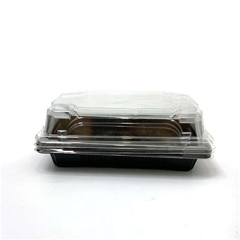 Disposable Microwave Plastic Food Container 8 3G Pet Black Rectangle