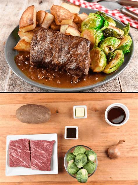 Sirloin Steak With Brown Butter Bordelaise With Brussels Sprouts And