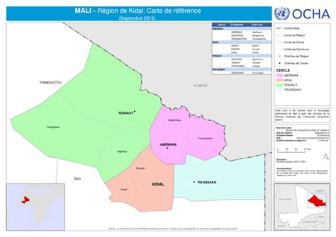 Mali - Région de Kidal : Carte de référence (Septembre 2013) | OCHA