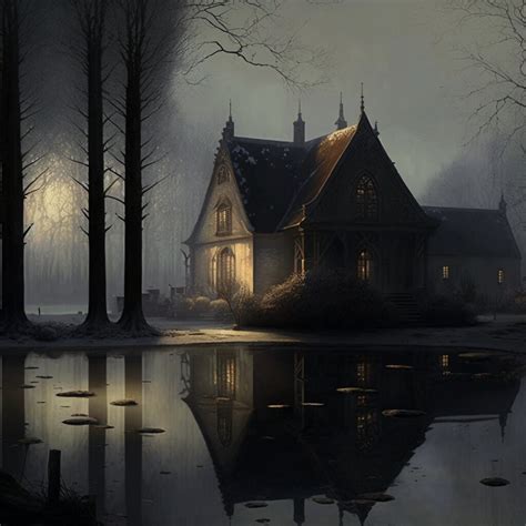 Artstation The Lonely Abandoned Gothic House In The Woods By The