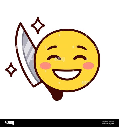 笑里藏刀 Chinese expression: A knife hidden behind a smile. Smiling emoji ...