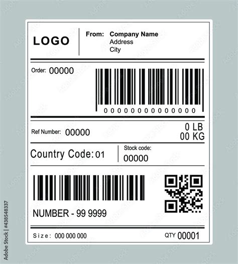 Shipping label barcode template vector Stock Vector | Adobe Stock