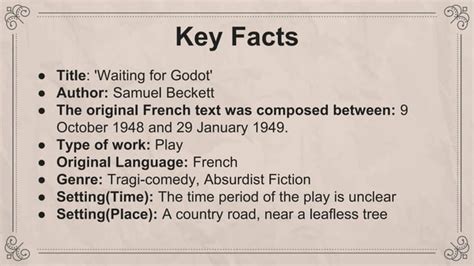 Wating For Godot By Samuel Beckett PPT