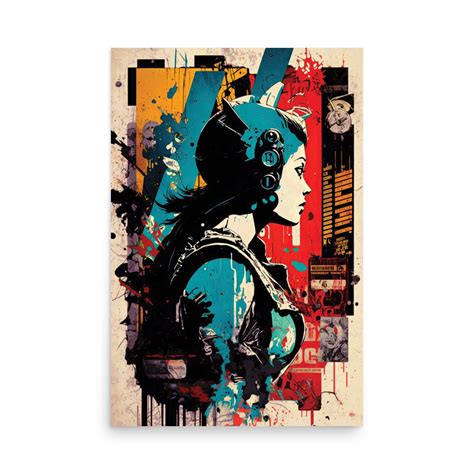 Cyberpunk Wall Art Modern Art Sci-fi Art Graffiti Style Print Manga Astronaut - Etsy