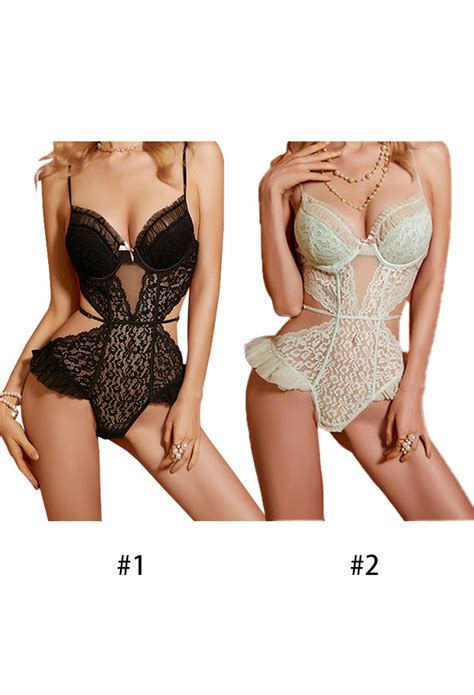 MY HAUNTED HEART Women Seductive Halter Bodysuit Gothic Lingerie