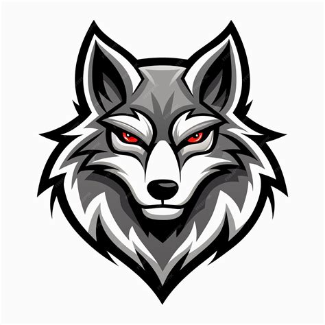 Premium Vector A Closeup Illustration Of A Gray Wolfs Head With Red Eyes