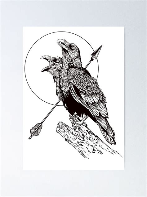 Two Headed Crow Poster For Sale By Gracejc Redbubble