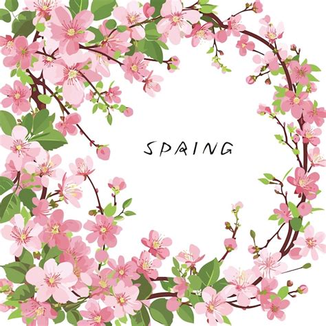 Premium Vector Vector Spring Floral Frame