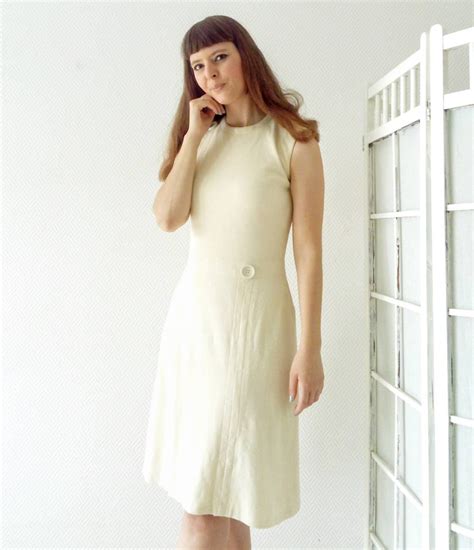 Vintage Ecru Babydoll Dress 60s 1960 S Vintage Nude Babydoll Dress