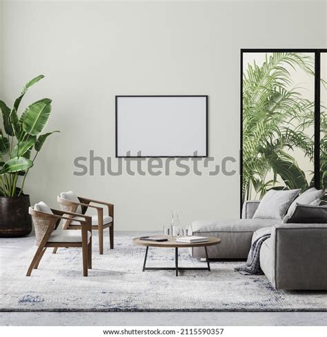 Horizontal Frame Modern Living Room Interior Stock Illustration ...