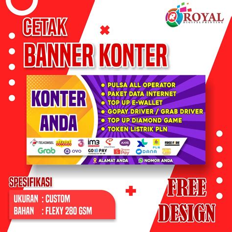 Jual Spanduk Banner Konter Bahan Flexy 280 Spanduk Konter Free Design