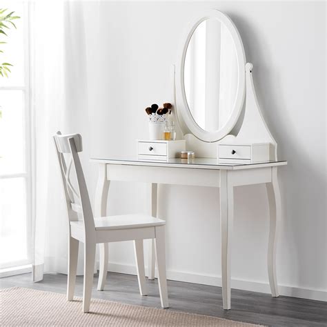 HEMNES white, Dressing table with mirror, 100x50 cm - IKEA