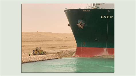 Massive Container Ship Gets Stuck In Suez Canal Causing Maritime Traffic Jam