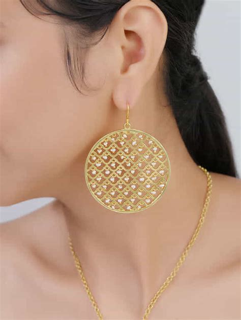 Buy Gold Plated Handcrafted Brass Earrings KV Clvl Earring KISH1