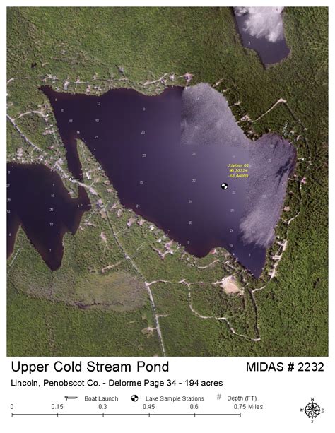 Lake Overview Upper Cold Stream Pond Burlington Lincoln Penobscot