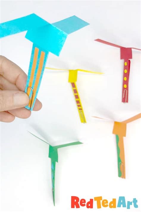 Easy Paper Helicopter Diy Stem For Kids Red Ted Art Kids Crafts