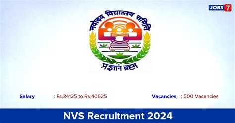 NVS Recruitment 2024 Apply Online For 500 PGT TGT Vacancies