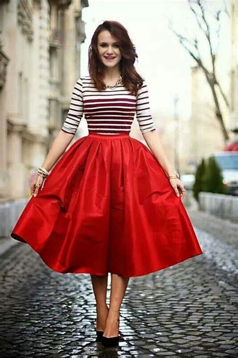 Red Wine Maxi A Line Midi Pleated Full Skirt Pretty Outfits Fashion Style