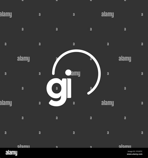 Gi Initial Logo With Rounded Circle Vector Graphic Stock Vector Image