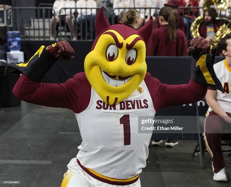 The Arizona State Sun Devils mascot Sparky the Sun Devil poses before ...