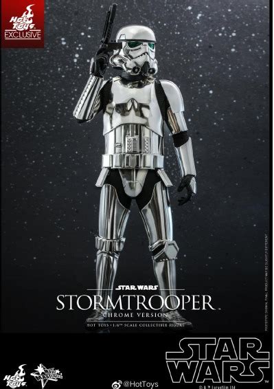 Action Figure Strormtropper Chrome Version Star Wars Disney MMS615 Escala 1 6 Hot Toys