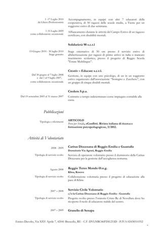 Curriculum Vitae Davolio Def Pdf