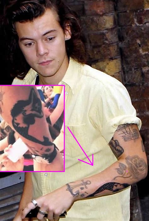 Harry Styles Adds a New Mermaid Tattoo to His Arm, and It's Kind of Racy!- PopStarTats