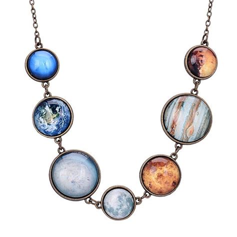 Handmade Full Moon Necklace Double Face Planet Necklace Sun Moon