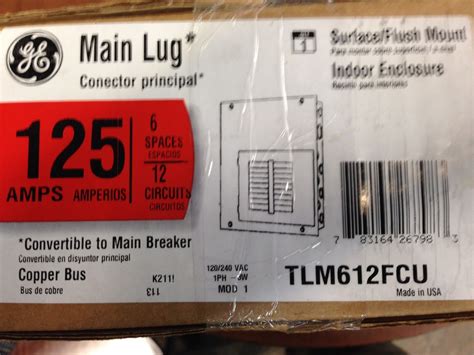 GE Main Lug Convertible Main Breaker Load Center 6 12 Surface Flush