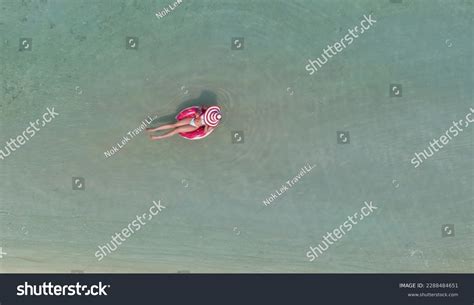Aerial View Woman Bikini Sunbathing Laying Stock Photo Shutterstock