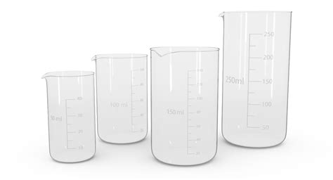 Long Beakers Set Of 4 Small 50 250ml 3d Model 49 Blend Fbx