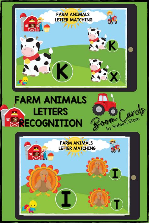 Farm Animals Letters Recognition Boom Cards Uppercase Letters Farm