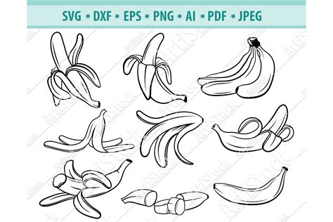 Banana Svg Banana Svg Files Banana Svg Cameo Banana Svg Banana Clipart Banana Cut Files Banana