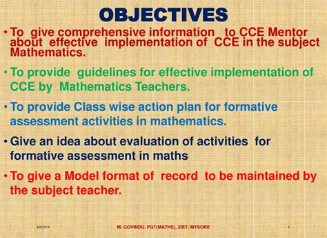 PPT CCE TRAINING MODULE CLASSES VI To VIII SUB MATHEMATICS MODULE