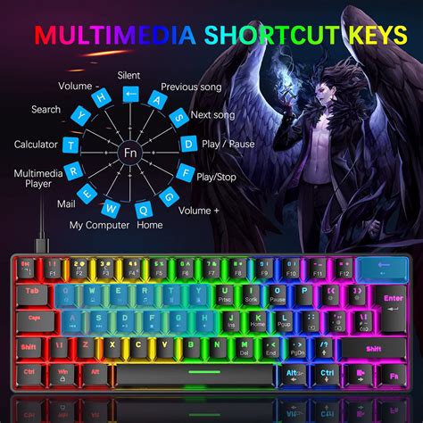 ZIYOU LANG T60 Mini 60% Percent Gaming Mechanical Keyboard UK Layout 1