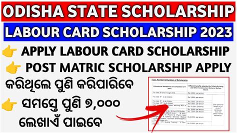 Labour Card Scholarship Odisha 2023 Nirmal Shramik Scholarship Odisha