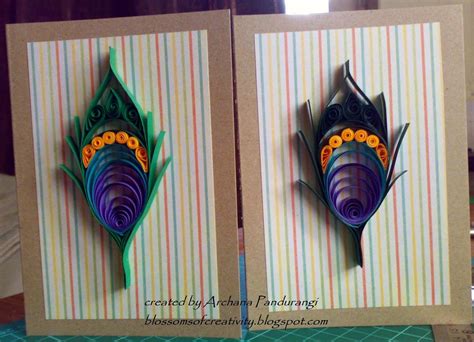 QUILLED PEACOCK FEATHER Quilling Paper Craft Quilling Techniques