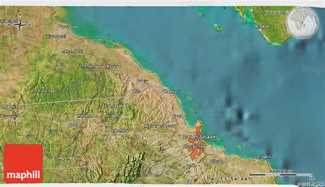 Satellite 3D Map of Bagamoyo