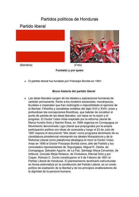 Partidos Políticos De Honduras Partidos Políticos De Honduras Partido