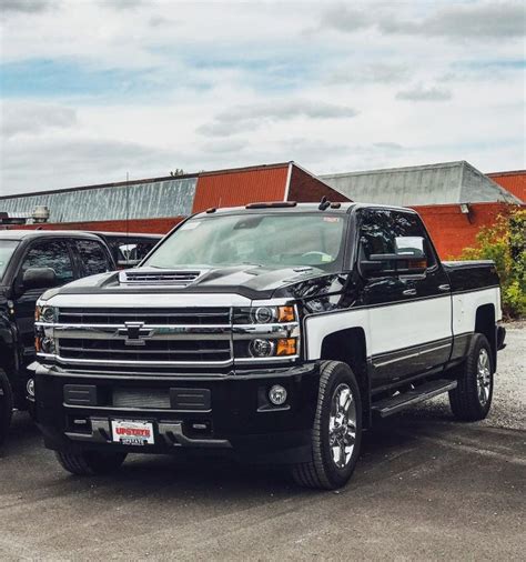 Black And White 2 Tone On Chevy Silverado Custom Pickup Trucks Lifted