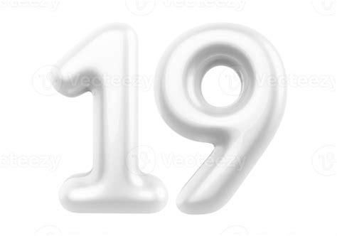 Silver 3d Number 19 46598940 Png